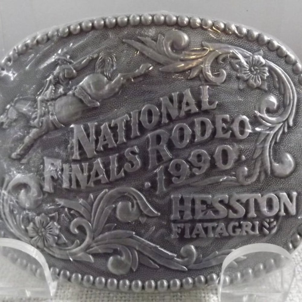 National Finals Rodeo 1990 HESSTON FIATAGRI Buckle